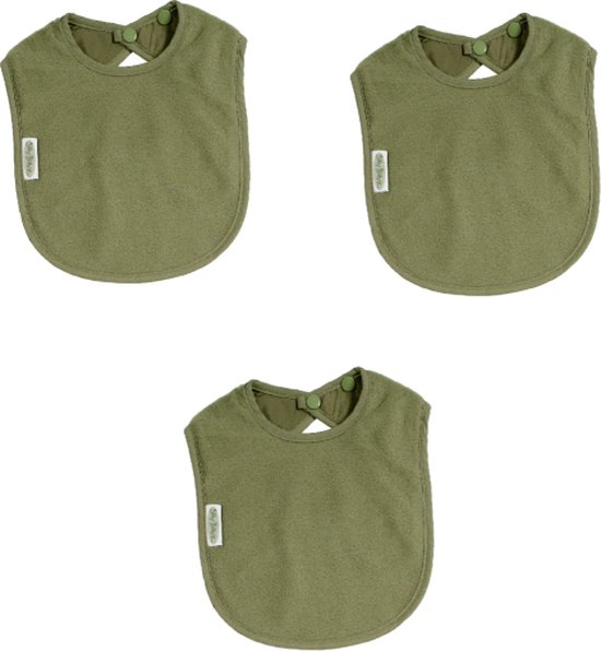 Silly Billyz Fleece Large Bibs Olive 3 Stuks van Silly Billyz