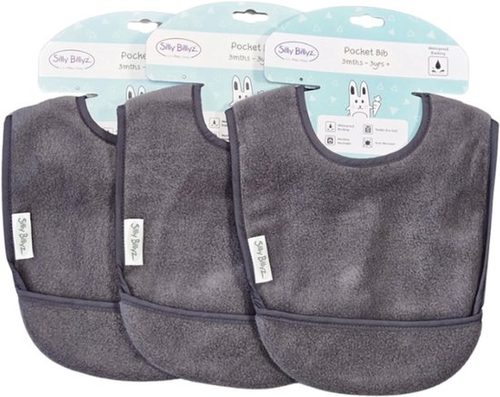 Silly Billyz Fleece Pocket Slab large antraciet 3 stuks van Silly Billyz