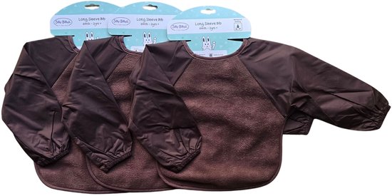 Silly Billyz Fleece small Longsleeve Bibs Choco 3 Stuks van Merkloos