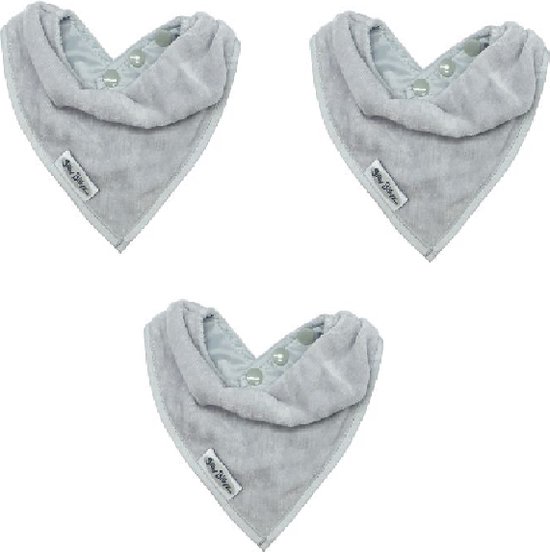 Silly Billyz Towel Bandana Bibs Silver 3 Stuks van Merkloos