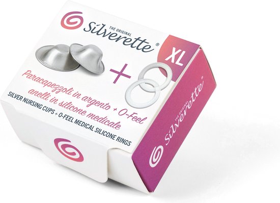 Silverette® Tepelkapjes - XL + O-FEEL™ Ringen - Originele Zilveren Tepelhoedjes - Klinisch Getest - 925 Zilver van Silverette®
