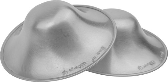 Silverette - zilveren tepelkapjes - maat XL - 925 Zilver - tepelbescherming - nursing cups van Silverette®