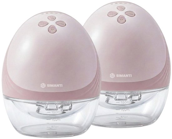 Simanti Elektrische Borstkolf - Verwarmbaar - Draadloze Handsfree Borstkolf - 2 stuks - Borstpomp - Kolfapparaat - Magnetisch laden - BPA-vrij van Merkloos