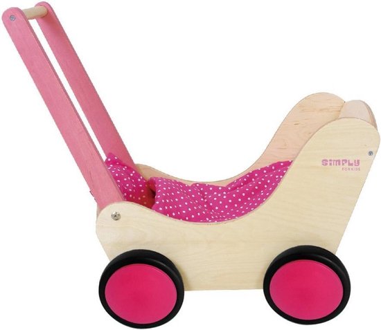 Simply For Kids Houten Poppenwagen Roze van Simply for kids