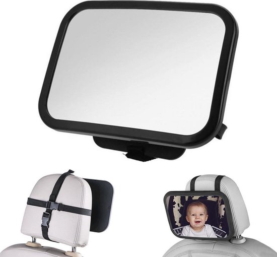 Simply Smarter Autospiegel Baby - Verstelbare Achteruitkijk Baby Spiegel - Auto Veiligheidsspiegel Baby - 360° Draaibaar - Achterbank Spiegel Baby - Baby Veiligheid - Universele Baby Autospiegel - Hoofdsteun Autospiegel - Kind Auto Accessoires van Simply Smarter