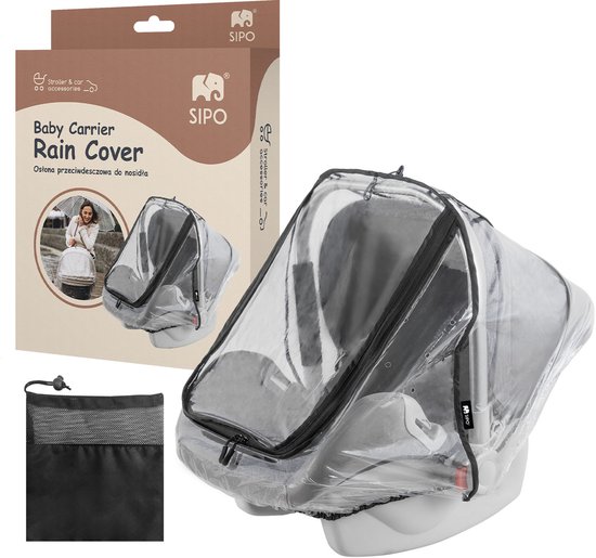 SIPO Regenscherm voor Autostoeltje - Waterdichte Beschermhoes voor Maxi-Cosi en Kinderwagen - Transparant - Universeel Model - EVA Materiaal - Regenhoes Kinderstoel - van Merkloos