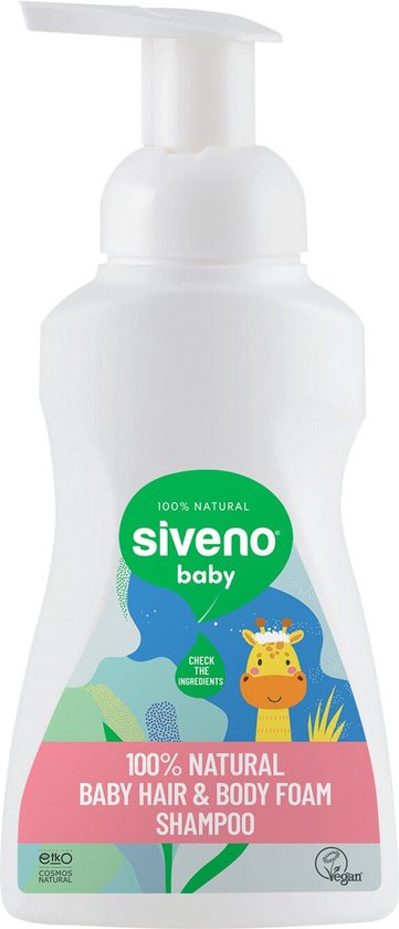 Siveno Neutraal 100% Natuurlijke Schuimende Baby Shampoo 250ml - Chemicaliënvrij - Kaneel extract