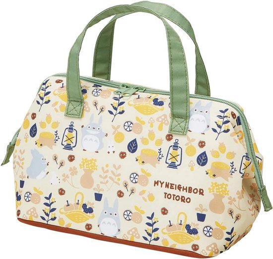 Skater Pouch-Type Geïsoleerde Lunchtas voor Bento 160x220x120mm Handtas met Thermische Voering Koel-Warm KGA1 uit Japan, Studio Ghibli My Neighbor Totoro Beige