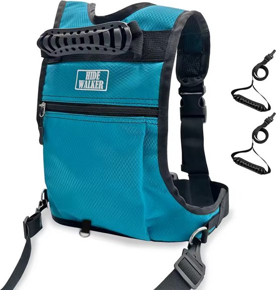 Ski Harnas Voor Kinderen - Skituigje - Verstelbaar ski-schouderharnas - Snowboard & Ski Accessoires - Met kleine opslagruimte - Trainingsriem Kinderen - Voor kinderen & Beginners Schaatsen, Skateboarden, Snowboarden, Skaten, Fietsen (Blauw) van Never Stop Playing