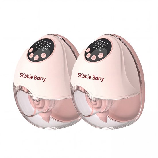 Skibble Baby® – Elektrische Borstkolf – Handsfree Borstkolf – Dubbele Draadloze Borstkolf – BPA-Vrij - MY-382 - Roze