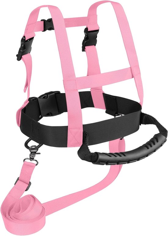 Skigordel voor kinderen - Ski- en snowboardgordel voor kinderen - Veiligheidsgordel voor skitraining - Met afneembaar sleeptouw en gemakkelijk op te tillen handvat - Geschikt voor beginners - Schaatsen, skateboarden, snowboarden, skeeleren, fietsen ( van Merkloos