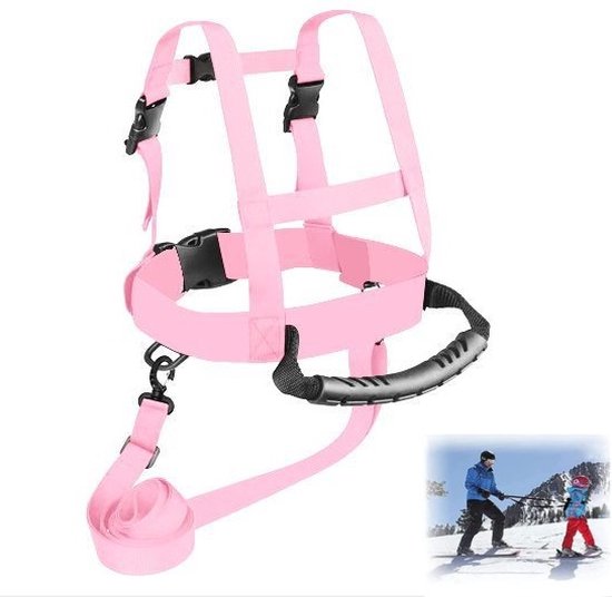 Skiharnas voor kinderen - Skituigje kinderen - Ski-accessoires - Verstelbaar ski-schouderharnas - Voor kinderen en beginners Schaatsen, Skateboarden, Snowboarden, Skaten, Fietsen (roze) van UGears LLC