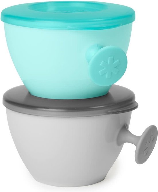 Skip-Hop Easy-Grap Kom - Met Handgreep - Grijs/Groenblouw - 2 Stuks van SK