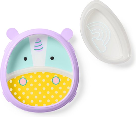 Skip Hop Zoo smart serve Plate & Bowl Set - 3-delig - Unicorn van Skip Hop