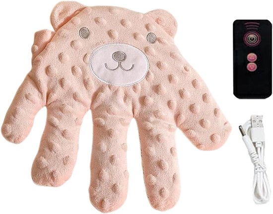 Slaapknuffel Hand - Troostend Speeltje - Baby Slaap - Zachte Tik Beweging - 25x22cm - Roze
