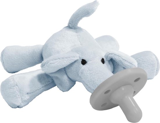 Slaapknuffel met speen - Baby speen - Baby kalmeren - Voorkomt wegrollen - 0-24 maanden - Grijs
