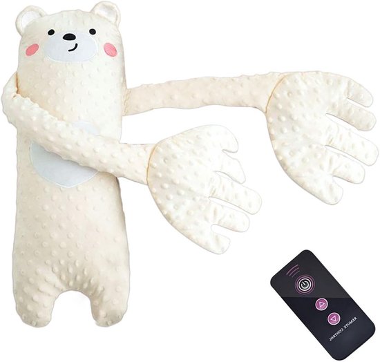 Slaapkussen voor Kinderen - Knuffel Kussen - Kind Geruststellen - Met 3 standen - 68x25 cm - Beige