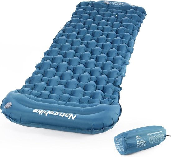 Slaapmat Lichtgewicht Eenpersoons Slaapmatten Opblaasbaar Luchtkussen voor Wandelen, Backpacken, Kamperen, Buitenshuis (Blauw) van Unigear