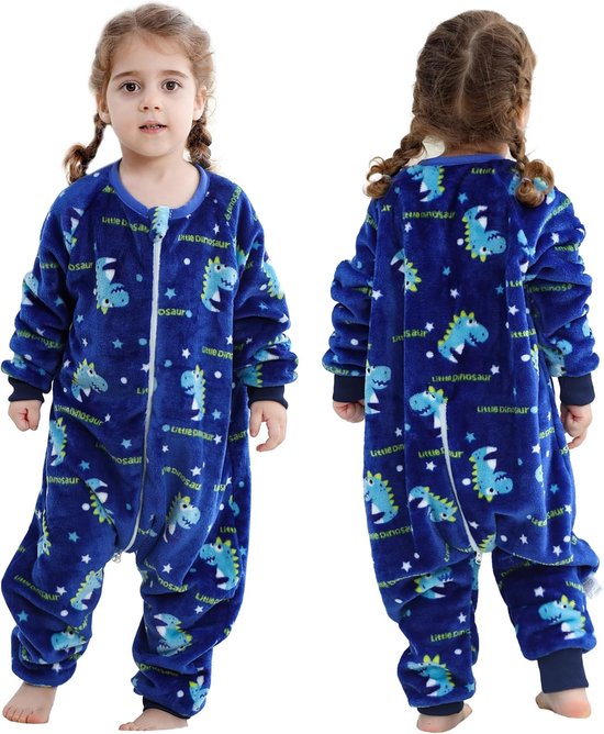 Slaapzak met Voeten voor Kinderen 2,5 TOG - Flanellen Pyjama voor Winterse Nachten van Merkloos