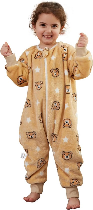 Slaapzak met Voeten voor Kinderen - Flanel, Schattige Dieren, Winterslaapzak met Lange Mouwen, 1-6 Jaar van Merkloos