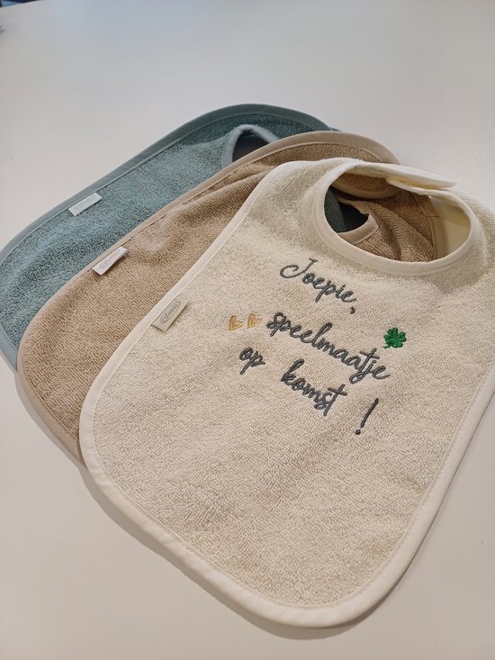 Slab met tekst " Joepie , speelmaatje op komst ! " + 2 uni slabben van BamBam