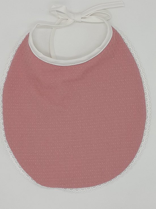 Slab Rosalynn Vintage oudroze katoen/ creme randje - katoen - vochtopnemend - striklintjes van Jollein