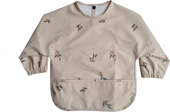 Slab - Schort - Waterproof - met mouw - Kinderschort - Slab met mouwen - Waterafstotend - Knutselen - Kliederschort - met opvangbak - 12 tot 36 maanden - Citroentjes van Little Adventures