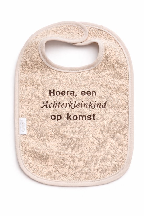 Slab zwangerschapsaankondiging – voor overgroot opa en oma – Hoera, een Achterkleinkind op komst – Baby slab aankondiging zwangerschap – Cadeau voor overgroot opa en oma – slab - 100% katoen - baby aankondiging - originele zwangerschaps reveal van Merkloos