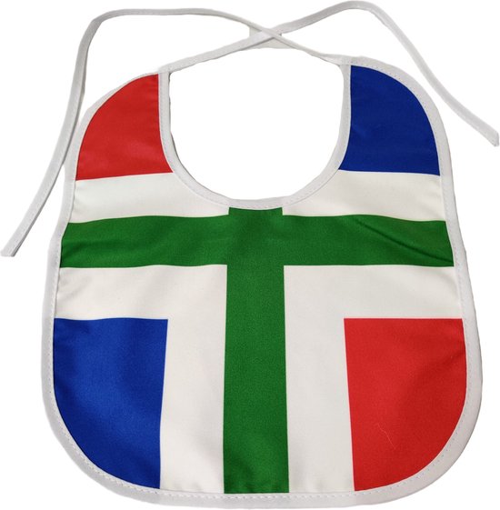Slabbetje Groningen in de kleuren van de Groninger vlag van Kaartje Kado.