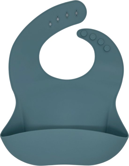 Slabbetje met opvangbakje - Siliconen Slabber Baby Peuter - Kraamcadeau - Grijs van Kibbi