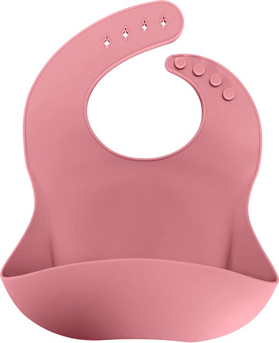 Slabbetje met opvangbakje - Siliconen Slabber Baby Peuter - Kraamcadeau - Roze van Simply Kids
