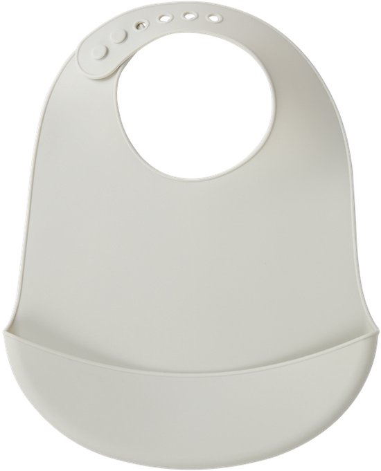 Slabbetje met Opvangbakje Siliconen Slabber Baby Peuter Verstelbaar en Waterproof Lichtgrijs van Eulia Essentials