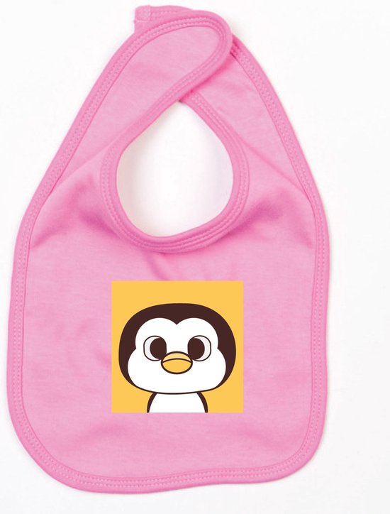 Slabbetje - Pinguin 1-Bubble Gum Pink-One Size van Silly Billyz