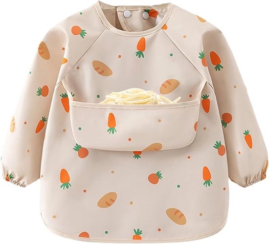 Slabbetje Shirt | Voor Kinderen Van 6 Tot 36 Maanden Met Mouwen Verstelbare Spenen Slab | Eten en Voeden Slabbers Spenen Schort | voor Jongens Meisjes Kinderen Peuters van Merkloos