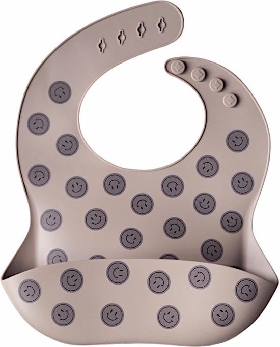 Slabbetje Siliconen - Heppiekids - Smileys - Slabbetje met opvangbakje - Siliconen slabbetjes van Heppiekids