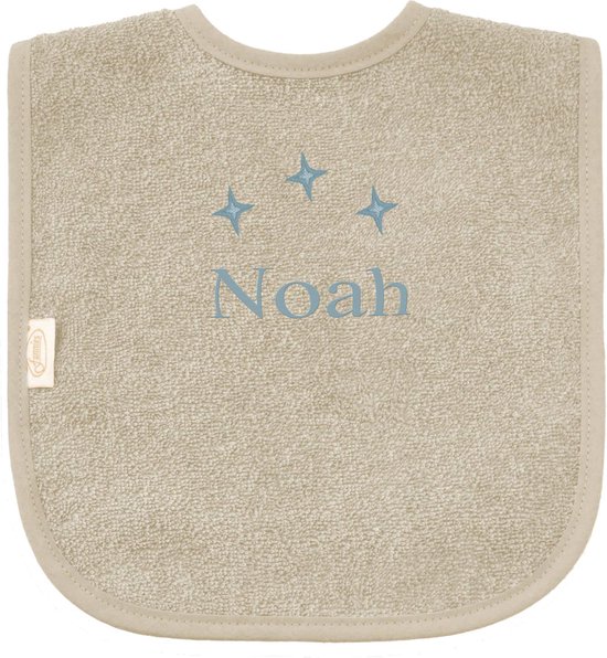 Slabbetje uni line - cream  - met EIGEN naam van Funnies.