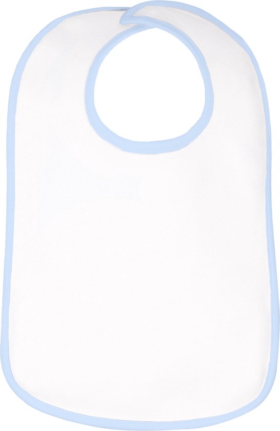 Slabbetje - White/Baby blue - 35 x 24 cm - Link Kids Wear van Link Kids Wear