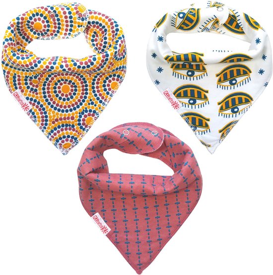 Slabbetjes baby meisje | Bandana kwijl slab | 3 stuks slabbers BB03a van Briljant Baby