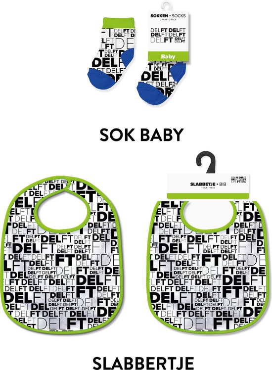 Slabbetjes en sokken met tekst - Baby cadeautjes en kraamcadeautjes - Delft van Merkloos
