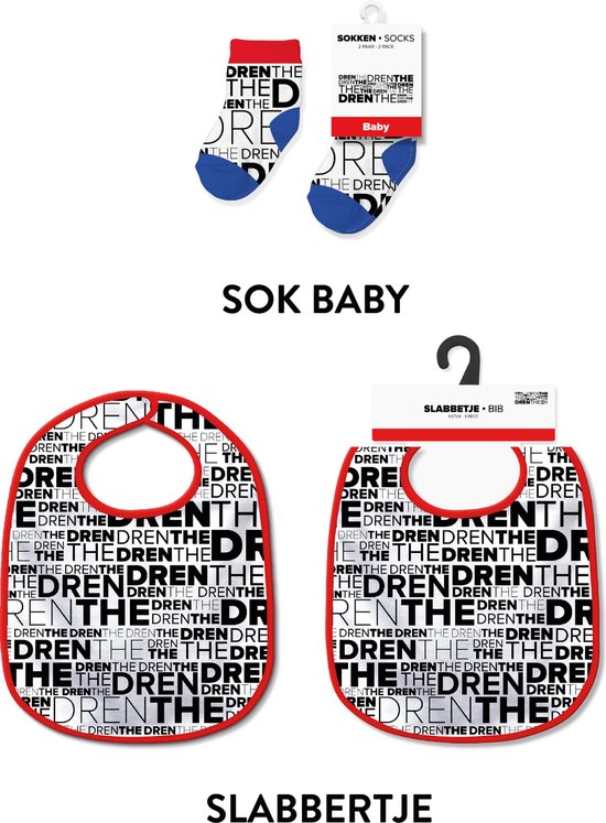 Slabbetjes en sokken met tekst - Baby cadeautjes en kraamcadeautjes - Drenthe van Merkloos