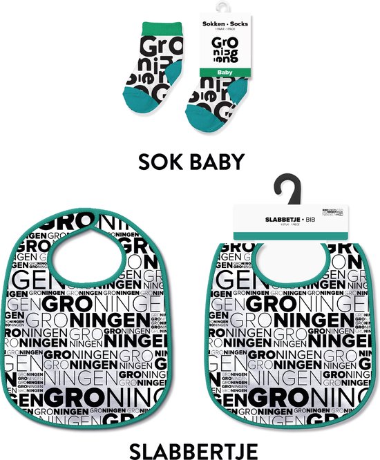 Slabbetjes en sokken met tekst - Baby cadeautjes en kraamcadeautjes - Groningen van Merkloos