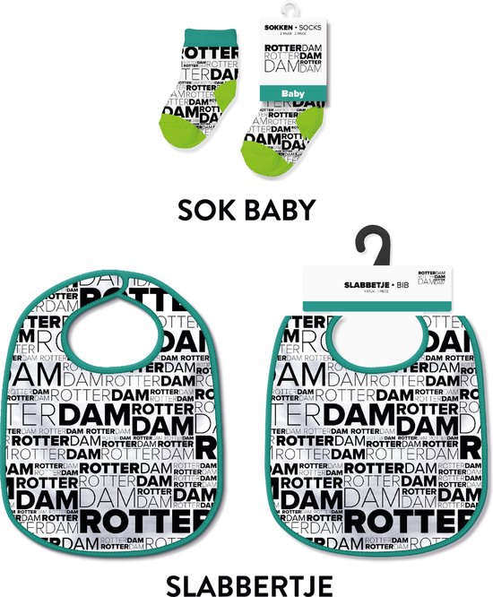 Slabbetjes en sokken met tekst - Baby cadeautjes en kraamcadeautjes - Rotterdam van Merkloos