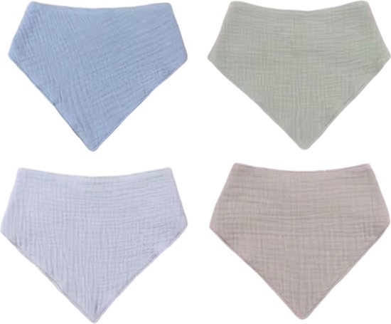 Slabbetjes Lalieloe - Verstelbaar - 4 stuks - Hydrofiel van Lalieloe