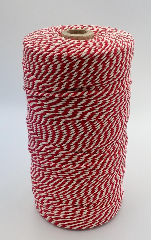 Slagerstouw - Rood Wit - Touw - spoel 500gr - ca. 600 m - dikte 1,5 mm (Nr.16) van Westmark