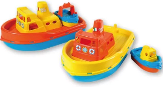 Sleepboot met klein bootje van Playmobil
