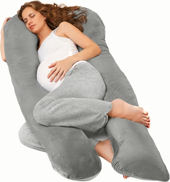 Sleepcomfort - U-Vorm Zwangerschapskussens - Zwangerschapskussen -Zijslaapkussen - Voedingskussen - Body Pillow - lichaamskussen - 280CM. van Sleepcomfort