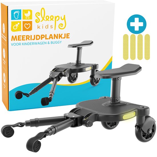 SleepyKids® Meerijdplankje - Zitje - Universeel - Kinderwagen & Buggy van Merkloos