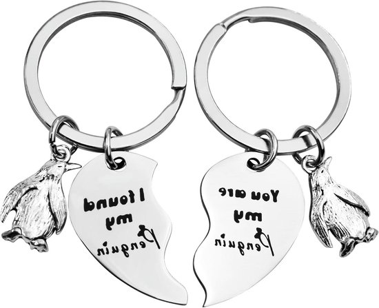 Sleutelhangers set voor koppels | Matching set Valentijnsdag geschenk voor man vrouw | Originele cadeau ideeën voor hem haar van Merkloos