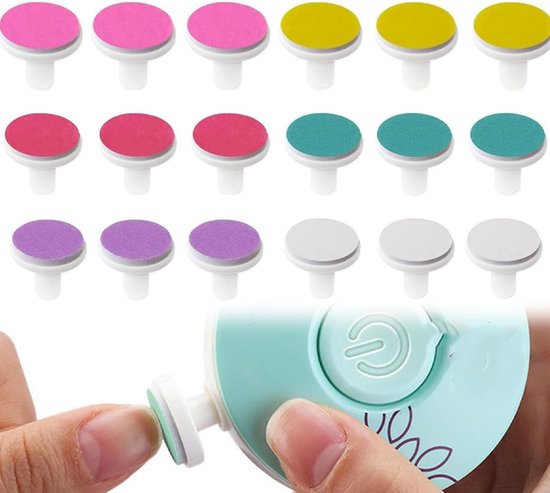 Slijpkop - 18 Stuks - Vijlen - Electrische Baby Nagelvijl - Manicureset Baby - Met Handige Opbergdoos - Vervangende Kop Voor Elektrische Nagelvijl - Scheermesje - Accessoires - Geschikt Voor Diverse Elektrische Nagelknippers van Merkloos