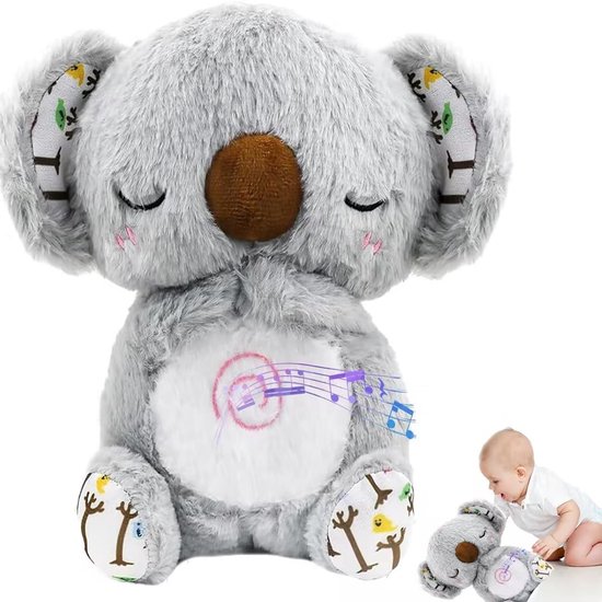 Sluimer Knuffel - Ademende Koala - Baby Slaap - Zachte Muziek - 10 x 5 x 1 cm van Merkloos